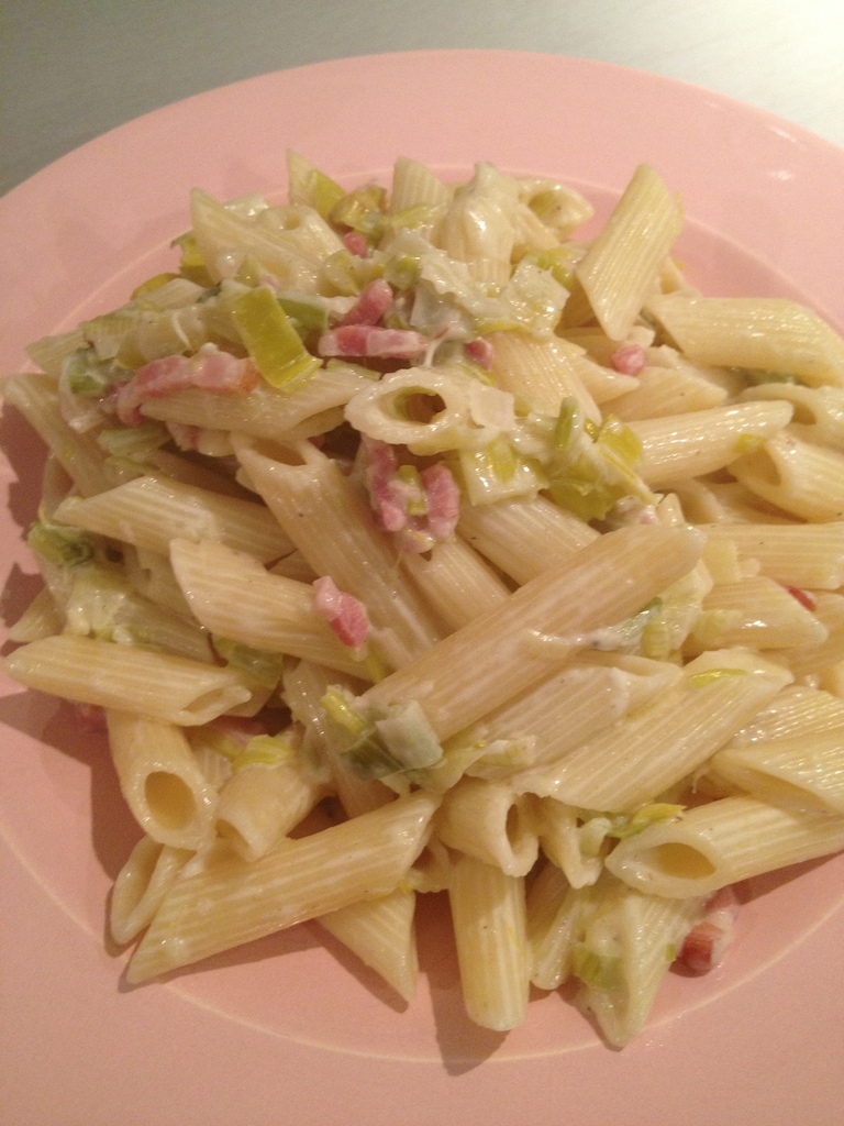 Pâtes aux poireaux et bacon Rachel et sa cuisine gourmande et légère