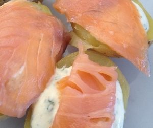 Pomme de terre au saumon fumé