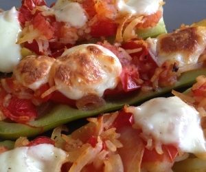 Courgettes farcies légumes riz