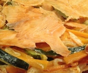 Tarte tatin légumes saumon fumé