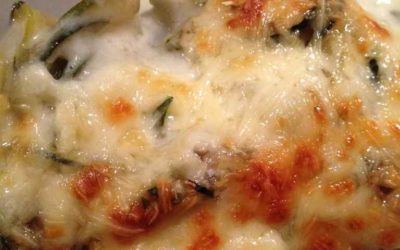 Gratin courgettes champignons
