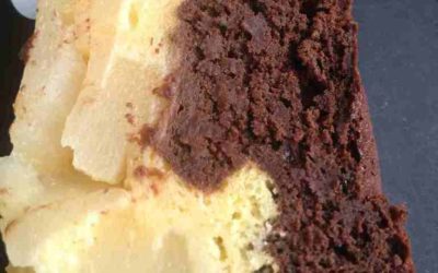 Gâteau Duo fondant poires, chocolat