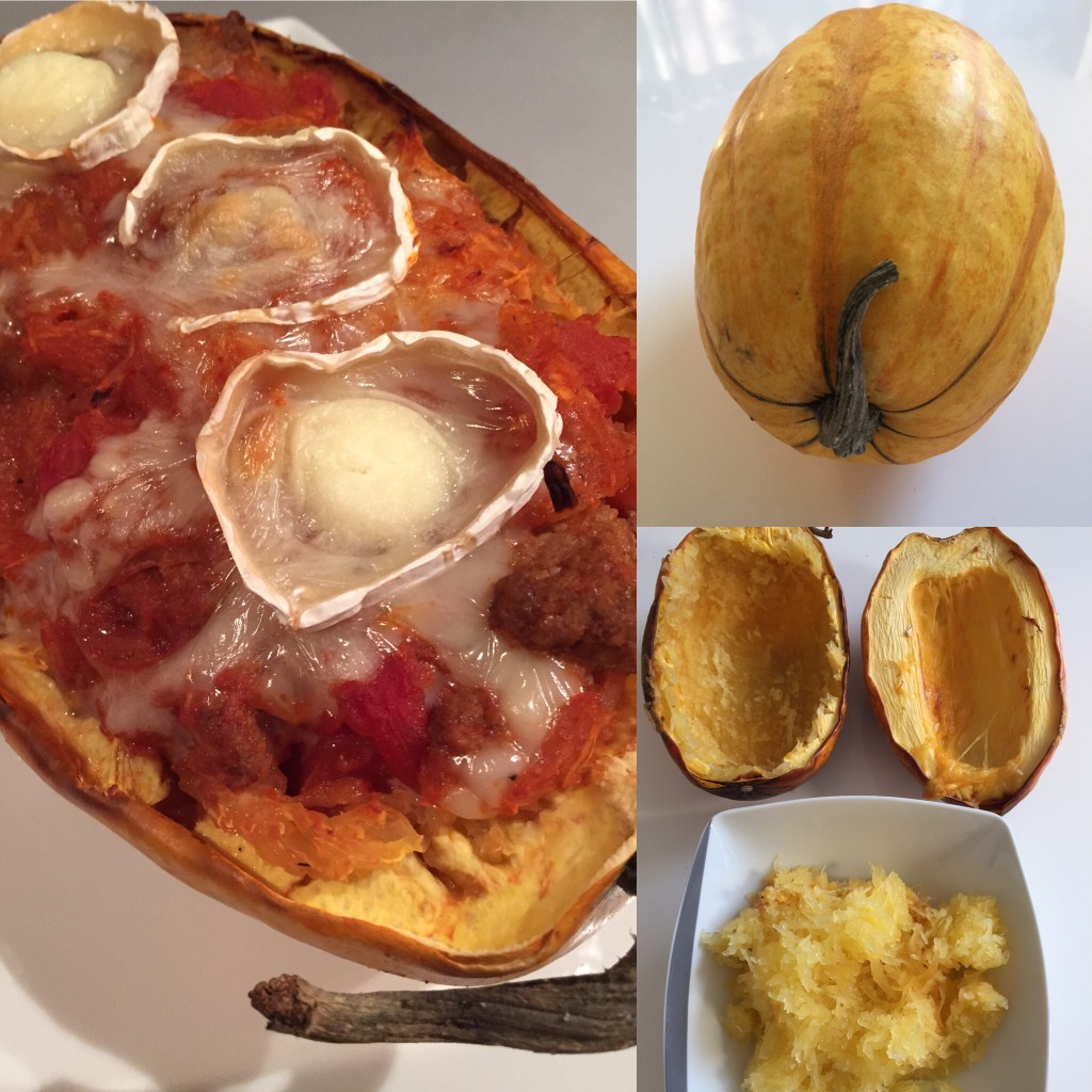 Courge spaghetti farcie à la bolognaise