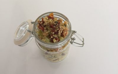 Taboulé de quinoa, tomates séchées, concombre