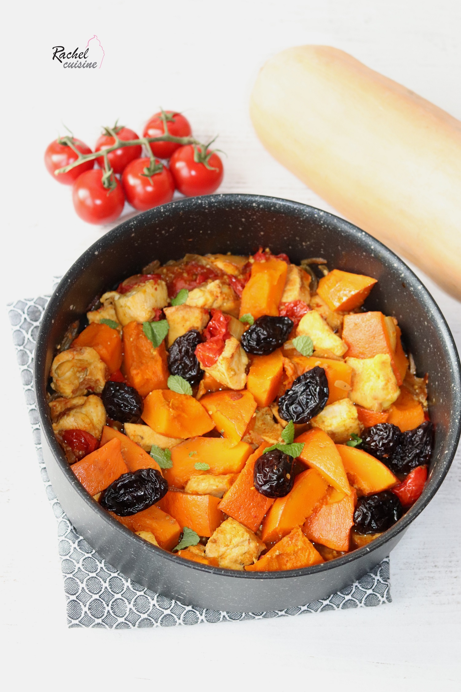 Tajine filet de poulet, butternut, pruneaux Rachel Cuisine