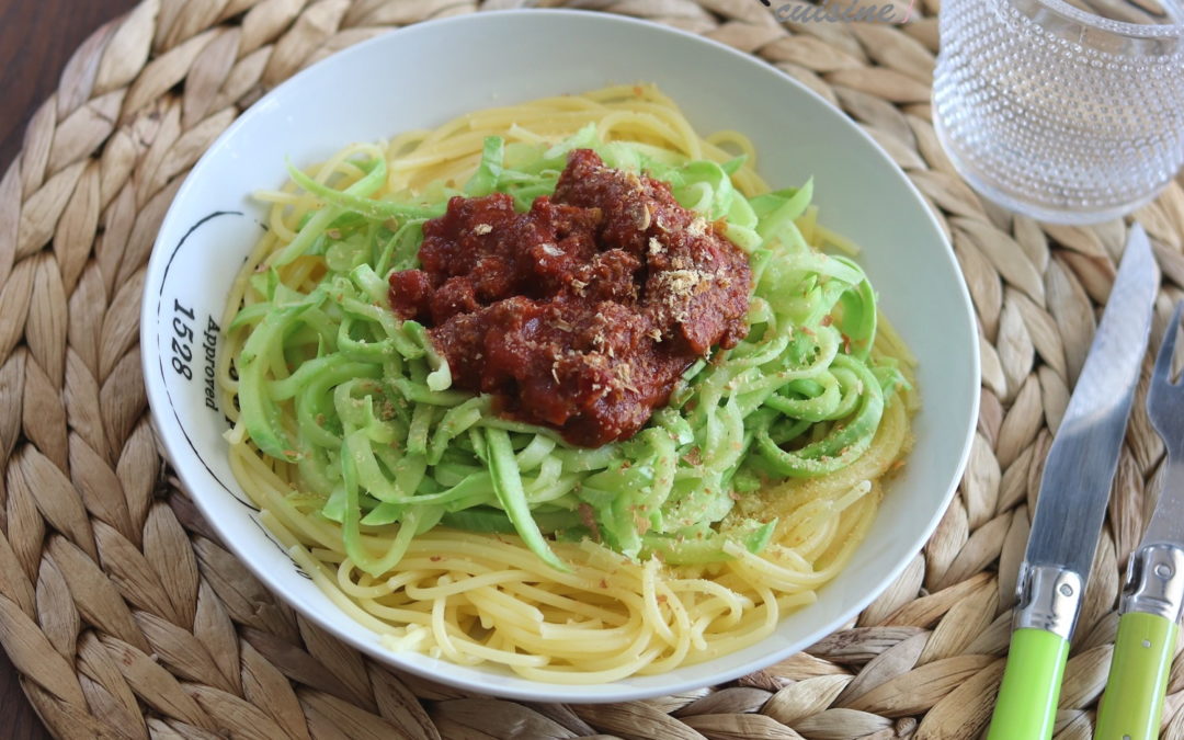 Spaghettis de courgettes à la bolognaise