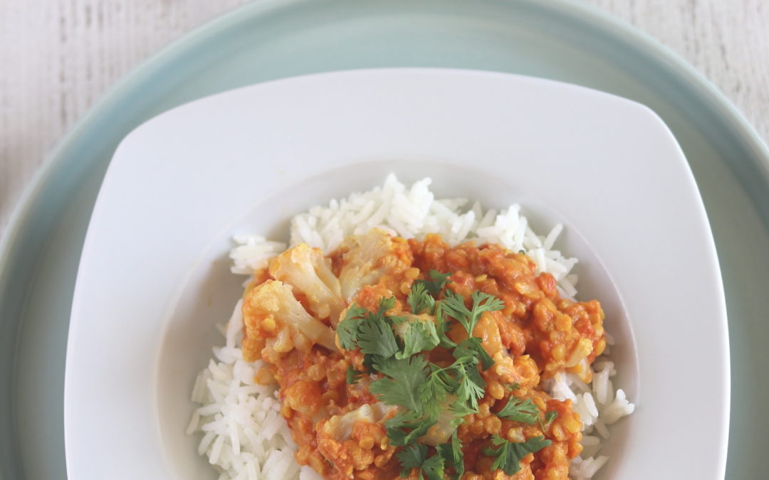Curry de lentilles corail au chou fleur