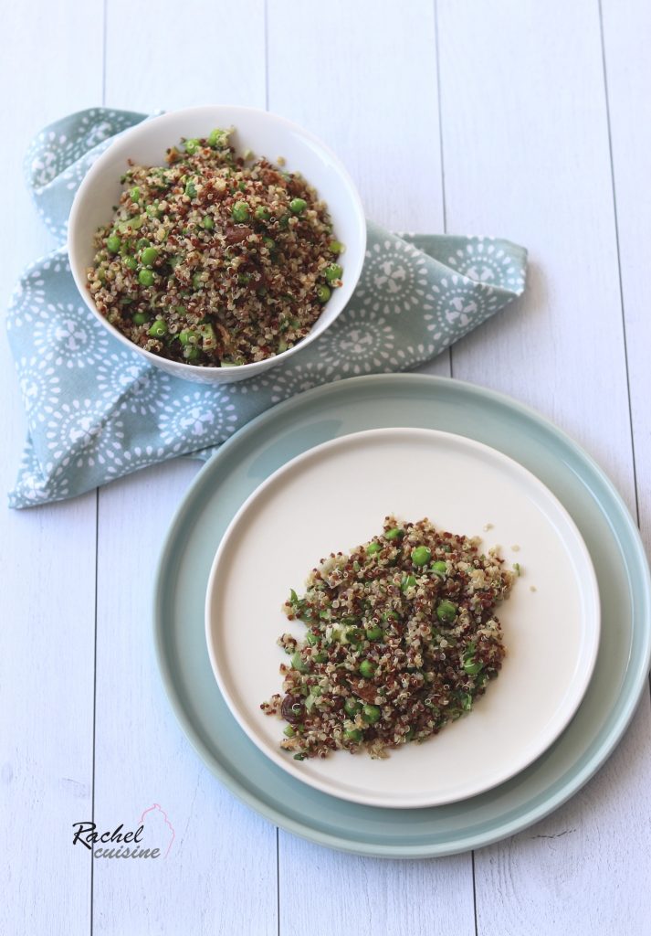 Salade quinoa, petits pois et raisins