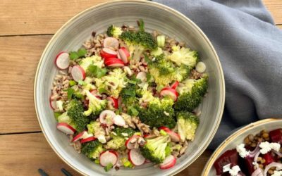 Salade de riz sauvage, brocolis