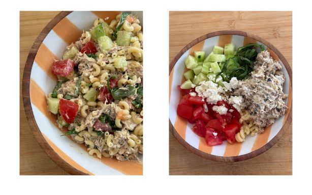 Une salade avec du maquereau