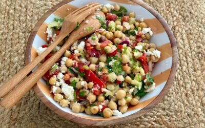 Salade pois chiches, crudités et fêta
