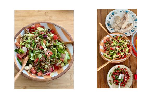 Une salade de lentilles colorée