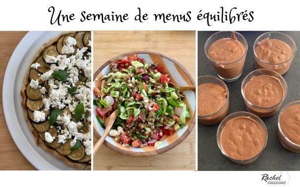 Une semaine de menus équilibrés avec les lien des recettes