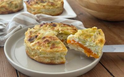 Quiche sans pâte poireaux, patate douce, chèvre