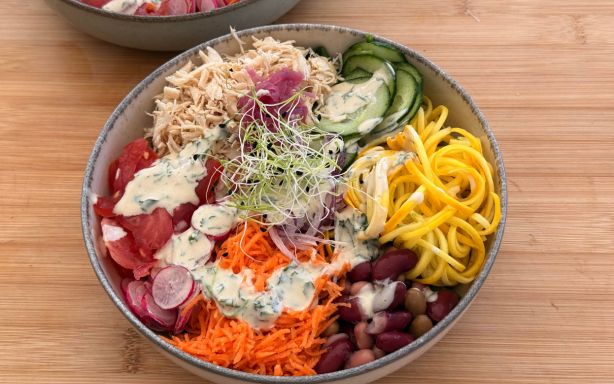 Assiette complète et coloris bien équilibrée