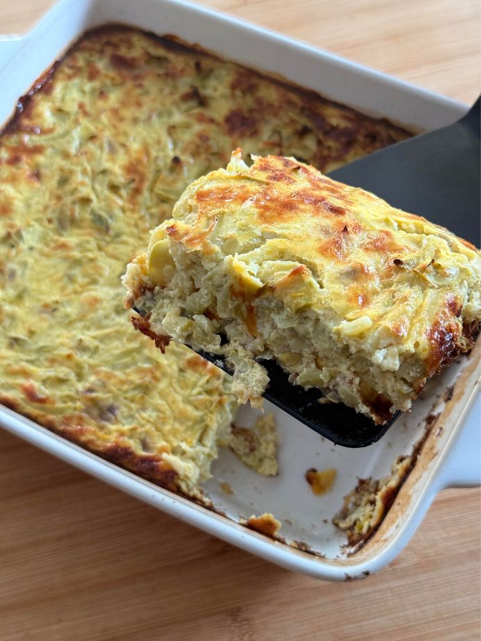Une belle parte de gratin de courgettes