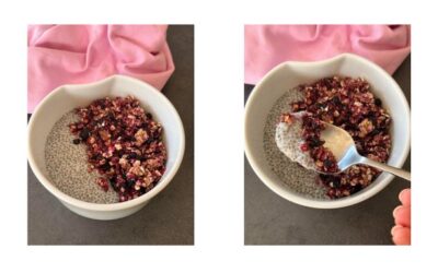 Pudding de chia, granola express aux fruits rouges