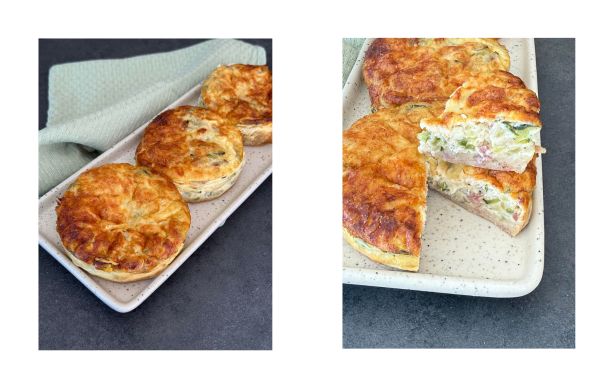 Quiche sans pâte aux courgettes et bacon