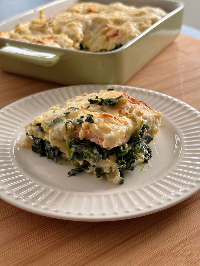 lasagnes-epinard-saumon Une part de lasagnes épinards et saumon gourmande